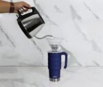 MIRA 24 oz Insulated Travel Mug - Stainless Steel Coffee Cup with Spill-Proof Flip Lid & Handle - Hot/Cold Car Tumbler - Marine - Image 4