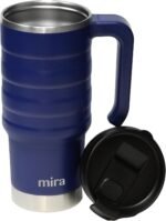 MIRA 24 oz Insulated Travel Mug - Stainless Steel Coffee Cup with Spill-Proof Flip Lid & Handle - Hot/Cold Car Tumbler - Marine - Image 8