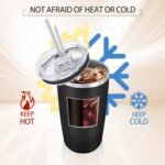 YOUKE OLA 20 Pack Stainless Steel Tumbler Bulk Insulated Vacuum Travel Mug with Straws Powder Coated Coffee Mug Gift for Laser Engrave, 20oz Black - Image 4