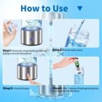 Hydrogen Water Bottle Generator, Up to 2300+PPB, 15OZ Upgrade Hydrogen Water Bottle - SPE PEM Tech, Rechargeable Hydrogen Rich Water Glass Bottle, Portable Hydration & Healthy Gift - Image 5