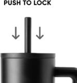 Simple Modern 40 oz Tumbler with Handle and Straw Lid | Leak-Proof Insulated Stainless Steel Water Bottle Travel Mug Cupholder Use | Gifts for Women Men Him Her | Trek Signature | Almond Birch - Image 5