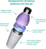 KeepCup Cup-to-Bottle Kit, 2 in 1 Reusable Water Bottle and Travel Mug, Insulated Stainless Steel Dual Opening with Leakproof Sipper Lid - 530ml Bottle to 12oz Cup - Nitro Black - Image 3