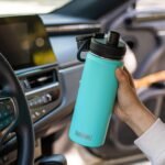 koodee Water Bottle 2 Pack 22 oz Stainless Steel Double Wall Vacuum Insulated Metal Sports Water Bottle with Leakproof Spout Lid (Fuchsia Red-Teal) - Image 4