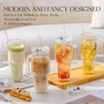 KEMORELA 28 oz Double Wall Glass Tumblers with Handle, Set of 4 | Insulated Glass Cups for Iced Coffee, Smoothie & Cold Brew | Also Perfect for Hot Coffee & Tea | Large Capacity, Thick Glass - Image 3