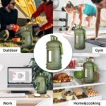 TOOFEEL 2.2 Liters Gym Big Sports Water Bottles for Men - Reusable BPA Free Plastic Clear Water Jug - Unique Water Bottles, Comfurtable to Touch and Easy to Clearn - Matte Olive Water Boottle - Image 7