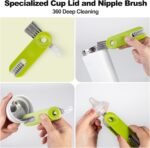 [3 Pack] Bottle Brush, 15 Inches Stainless Steel Long Handle Baby Bottle Scrub Cleaning Brushes with Straw & Lid Brushes for Sports Water Bottle, Cups, Coffee Mugs, Glasswares - Image 4