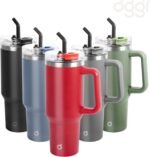 OGGI 40 oz Tumbler with Handle, Straw & Lid - Big Water Bottle, Travel Coffee Mug, Stainless Steel Vacuum Insulated Thermal Cup for Hot Cold Beverages, Cold for 24Hrs & Hot for 12Hrs - Blue - Image 3