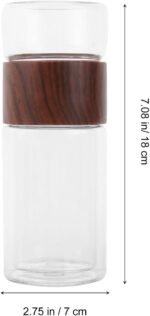 Hemoton Tea Water Separation Cup Double Wall Heat Resistant Glass Infuser Tumbler Portable Travel Tea Bottle with Fruit Basket and Leak-Proof Lid 6Oz - Image 3