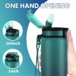 24oz Water Bottle Insulated with Straw, Double Wall 18/8 Stainless Steel Water Bottle with Carrying Strap, Metal Water Bottle BPA Free for Camping, Gym, Travel, Car - Image 4