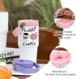 AGH 4 Pack 20 oz Sublimation White Tumblers with Handle & Straw, Double Wall Stainless Steel Vacuum Insulated Cups with Colored Filp Lid, Leak-Proof Travel Mug for Hot/Cold Drinks - Image 4