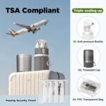 YOTIME 4in1 Travel Bottles Set, Vacuum Silicone Suction Cup for Smooth Walls, TSA Approved Leak Proof Travel Size Containers for Toiletries, Shampoo, Body Wash and Conditioner, Gray - Image 4