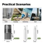 YOTIME 4in1 Travel Bottles Set, Vacuum Silicone Suction Cup for Smooth Walls, TSA Approved Leak Proof Travel Size Containers for Toiletries, Shampoo, Body Wash and Conditioner, Gray - Image 5