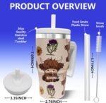 20-OZ Insulated Water Bottle,Insulated Stainless Steel Tumbler,Reusable Cold Drink Thermos,BPA-Free, Double-Wall Stainless Steel Water Bottle (Cream-Higland cow, 20, Fluid Ounces) - Image 3