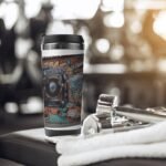 Graffiti Hip Hop Digital Tumbler with Leak-proof Lid Large Stainless Steel Cups Vacuum Travel Mug Reusable Coffee Cup Insulated Water Bottle for Gift Camping Office Home Car Cup - Image 6