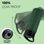 16 oz Insulated Water Bottle for School, Straw & Spout Lid, Keep Cold 24H, Spill Proof, BPA-Free, Double Wall Stainless Steel Kids Water Bottles for Sports, Gym, Travel, Dark Green - Image 4