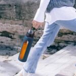 Kodrine 32 oz Glass Water Bottle with Straw and Carry Loop, One-Touch Leakproof Locking Lid, Reusable Drinking Bottle with Time Marker for Travel Home Gym Sports (Navy Blue) - Image 8