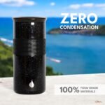 Elemental Artisan Insulated Tumbler, Triple Wall Coffee Travel Mug, Reusable Stainless Steel Coffee Tumbler with Ceramic Lid, Thermal Coffee Cups for Hot (6 Hrs) & Cold (18 Hrs), 16oz - Black Speckle - Image 5