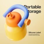 CHAKO LAB Water Bottle with Straw and Carry Handle | Wide Mouth vacuum insulated stainless steel Bottles | Reusable, leak-proof and BPA-free | 33oz(Yellow and blue) - Image 4