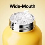 CHAKO LAB Water Bottle with Straw and Carry Handle | Wide Mouth vacuum insulated stainless steel Bottles | Reusable, leak-proof and BPA-free | 33oz(Yellow and blue) - Image 7