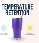 Hogg 30 oz Modern Curve Case (24 Units) - Purple, Powder Coated Tumblers for Laser Engraving, Engravable Tumblers Bulk, Stainless Steel Cups Bulk, Insulated Cups with Lids and Straws - Image 3