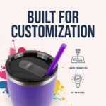 Hogg 30 oz Modern Curve Case (24 Units) - Purple, Powder Coated Tumblers for Laser Engraving, Engravable Tumblers Bulk, Stainless Steel Cups Bulk, Insulated Cups with Lids and Straws - Image 4
