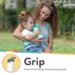 Nuby Thirsty Kids No Spill Flip-It Reflex Stainless Steel Travel Cup or Water Bottle - 10 Oz - 18+ Months - White - Back to School Essentials - Image 3