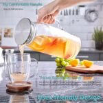 Bivvclaz 2 Liter 68 oz Glass Pitcher with Lid and Handle, Glass Carafe for Hot/Cold Water, Large Iced Tea Pitcher for Coffee, Juice and Homemade Beverage - Image 4