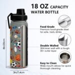 DUUV 18 Oz Water Bottle with Straw Lid, Sports Water Bottle for Boys Girls, Stainless Steel Vacuum Insulated Bottle, Sport Leakproof Tumbler for Gym Travel - Image 3