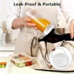 Ruckae 16oz Juice Bottles,Ribbed Glass Juicing Bottles with Lids,Smoothie Cup Lids and Straws,Water Bottle Mason Jar Drinking Glasses for Juicing,Smoothies,Kombucha (Clear-8 pack) - Image 5