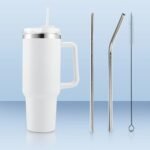 Personalized Tumbler with Handle and Straw, Ships Next Day - 40 Oz Custom Insulated Stainless Steel Tumblers with Name, Customized Travel Coffee Cup, Personalized Photo Gift for Dad, Husband - Image 4