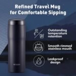 TIGER Made in Japan Vacuum Insulated Stainless Steel Water Bottle, 16 oz (480ml), WF - Moon White - Image 3