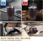 Travel Coffee Mug Spill Proof Leakproof 16 oz Insulated Coffee Mug with Screw Lid, Stainless Steel Vacuum Tumbler Reusable Thermal Coffee Cup to go for Hot and Cold Drinks -510ml, Brown - Image 4