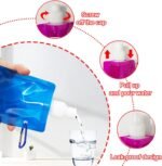 10 Pack Collapsible Water Bottles,Reusable Drinking Water Bags with Carabiner Clip,480ml Travel Water Bottle,Leak Proof Water Bottles for Camping,Hiking Travel,Gym,Sports,Biking,BPA Free - Image 4