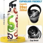 Kids Water Bottle Leakproof Insulated Water Bottles 20oz, BPA-Free, Snakes Beige - Image 3