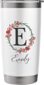 Floral Emily Name Flower Personalized Name Emily Stainless Steel Insulated Tumbler - Image 4