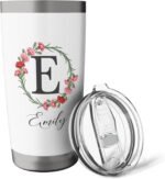 Floral Emily Name Flower Personalized Name Emily Stainless Steel Insulated Tumbler - Image 6