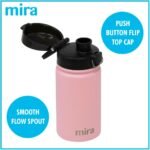 MIRA 12 oz Water Bottle with Spout Lid – Small Portable Vacuum Insulated Stainless Steel Thermo Flask for Travel, Hiking, Gym - Rose Pink - Image 3