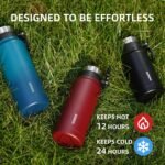 BJPKPK 40oz Insulated Water Bottle with Handle BPA Free Stainless Steel Travel Thermal Flask Reusable Large Water Bottle,Deep Red - Image 3