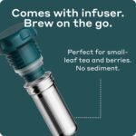 BOBBER 46 oz Stainless Steel Thermo Flask with Removable Tea Infuser – Keeps Hot 45 Hours, Cold 65 Hours – BPA-Free, Dishwasher Safe, Leak-Proof Vacuum Insulated Water Bottle (Deep Teal) - Image 5