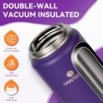 YSSOA Insulated Water Bottles 24 oz, Stainless Bottles with Lanyard & Wide Mouth Spout Lid, Leak Proof, Double Wall Vacuum Water Bottle, Keep Drinks Hot & Cold for Hiking Camping - Purple - Image 4