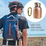 10oz Mini Vacuum Insulated Water Bottle - Small Stainless Steel Water Bottle Portable Leak-Proof Metal Sports Hot and Cold Water Bottle for Indoor and Outdoor (Gold, 10oz) - Image 8