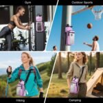 MoKo Magnetic Gym Bag, Magnetic Water Bottle Holder with Clear Phone Pouch, Built-in 4 Magnets Fitness Bag for Men and Women Compatible with Most Water Bottles, Gym Accessories Gifts, Purple - Image 4
