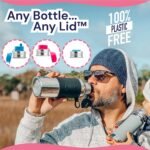 Pura Sport 18oz/ 550ml Standard Bottle with Sleeve & Silicone Big Mouth Sport Top - Non-Insulated, Stainless Steel, Warm & Cold, Leak-Proof & Spill-Proof for Kids, Toddlers, Preschoolers - Mint - Image 4