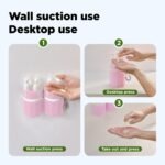 YOTIME 4in1 Travel Bottles Set, Vacuum Silicone Suction Cup for Smooth Walls, TSA Approved Leak Proof Travel Size Containers for Toiletries, Shampoo, Body Wash and Conditioner, Pink - Image 4