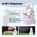 YOTIME 4in1 Travel Bottles Set, Vacuum Silicone Suction Cup for Smooth Walls, TSA Approved Leak Proof Travel Size Containers for Toiletries, Shampoo, Body Wash and Conditioner, Pink - Image 5