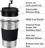 WETOWETO 12 oz Stainless Steel Insulated Tumbler, Travel Coffee Mug, Insulated Coffee Mug with Lid, Spill Proof Coffee Cup, Portable Thermal Mug, Reusable Cup for Hot and Cold (Stainless Steel) - Image 4