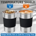WETOWETO 12 oz Stainless Steel Insulated Tumbler, Travel Coffee Mug, Insulated Coffee Mug with Lid, Spill Proof Coffee Cup, Portable Thermal Mug, Reusable Cup for Hot and Cold (Stainless Steel) - Image 5