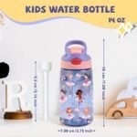 14oz Ballet Kids Water Bottle with Straw Lid - Ballerina Water Bottles for Kids, Leakproof, Lightweight, Durable Plastic Bottles for School, Pink Ballet Gift Cup for Girls Birthday Gifts - Image 4