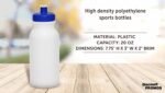 DISCOUNT PROMOS White Water Bottles with Push Cap, 10 pack, 20 oz, Reusable BPA FREE Squeezable Bottles in Bulk, White Blue - Image 4