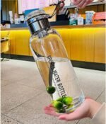2L Glass Water Bottle with Strap Outdoor Travel Sports Portable Leak Proof Beverage Tea Glass Bottle (Glass,2000ml) - Image 3